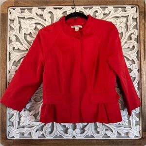 Kenneth Cole New York Red Blazer with Cropped Boxy Silhouette Size 12